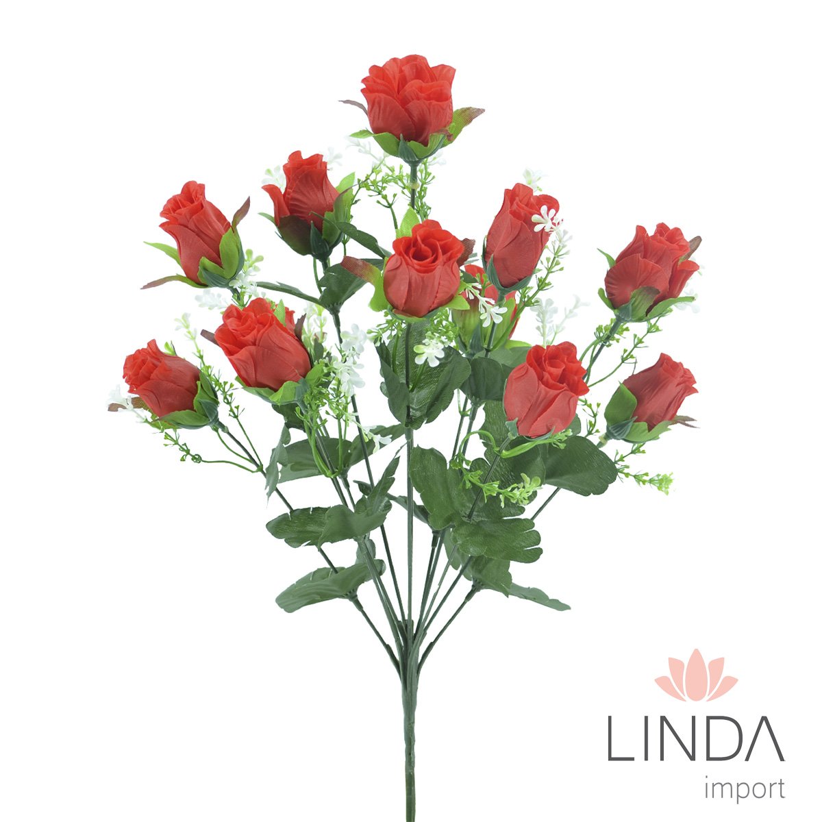 Buquê de Rosas Botão C/12 Galhos 43CM Mix de Cor Aaa1004