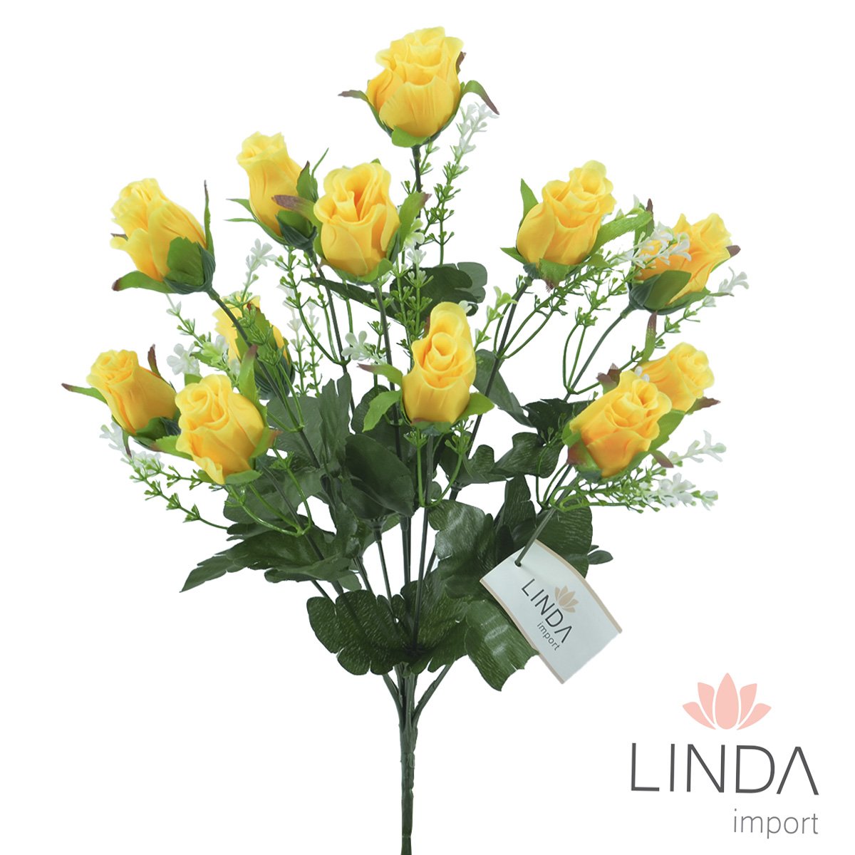 Buquê de Rosas Botão C/12 Galhos 43CM Mix de Cor Aaa1004