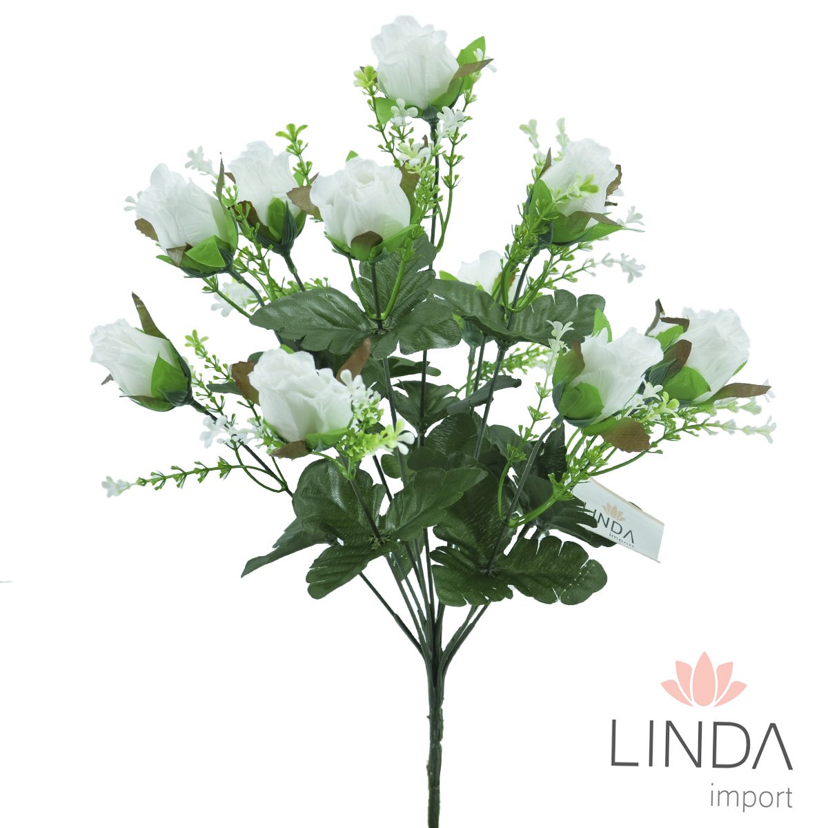 Buquê de Rosas Botão C/12 Galhos 43CM Mix de Cor Aaa1004