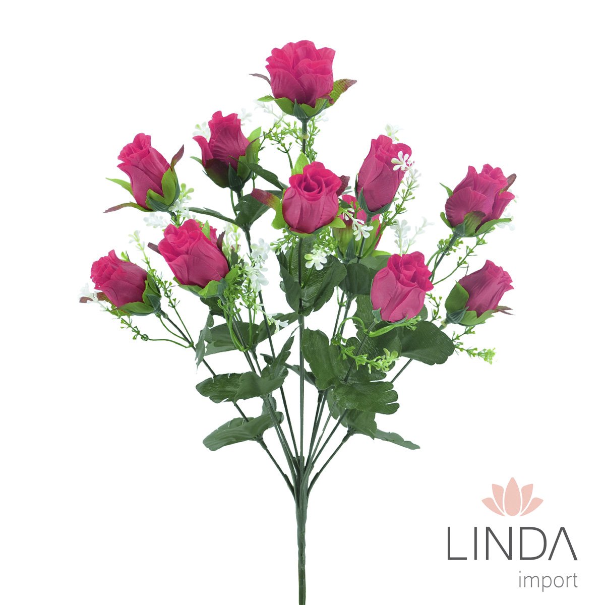 Buquê de Rosas Botão C/12 Galhos 43CM Mix de Cor Aaa1004