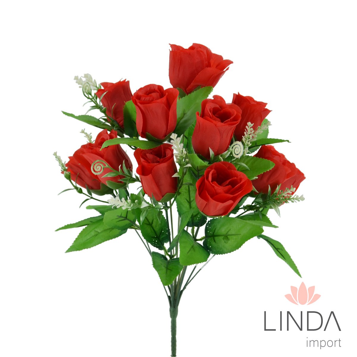 Buquê de Rosas Botão C/12 Galhos 43CM Mix de Cores Aab1003