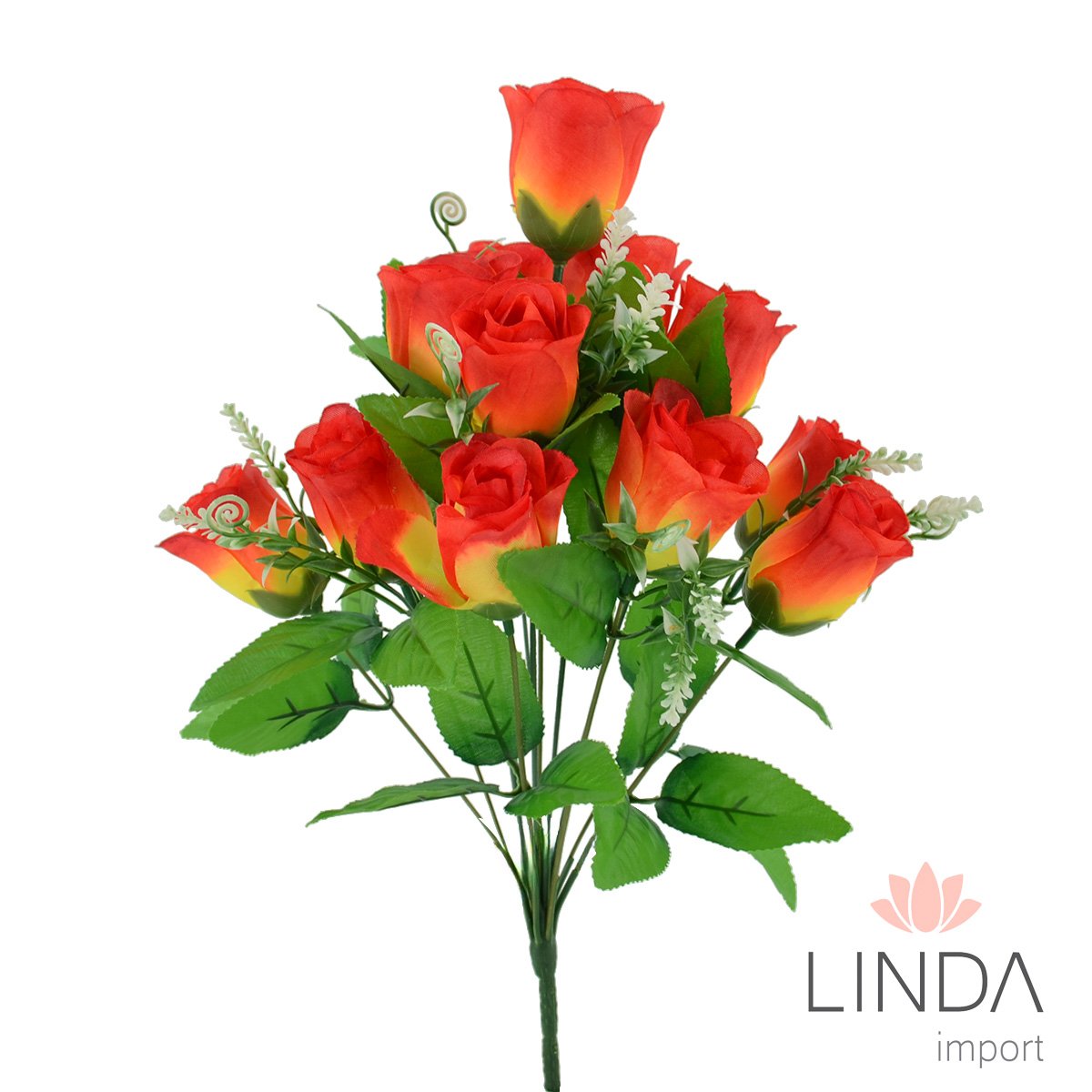 Buquê de Rosas Botão C/12 Galhos 43CM Mix de Cores Aab1003