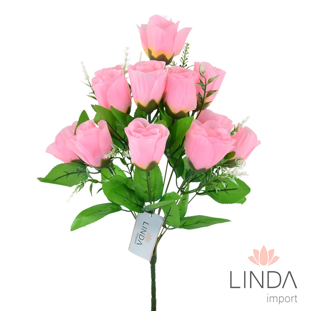 Buquê de Rosas Botão C/12 Galhos 43CM Mix de Cores Aab1003