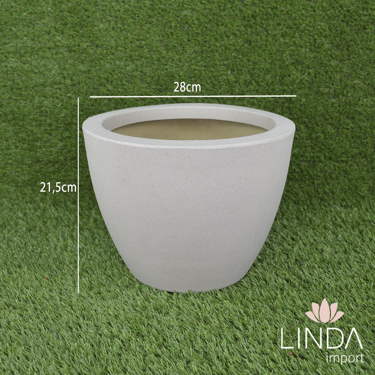 Vaso Cone Baixo 22 Areia 28X21,5CM Aao1003