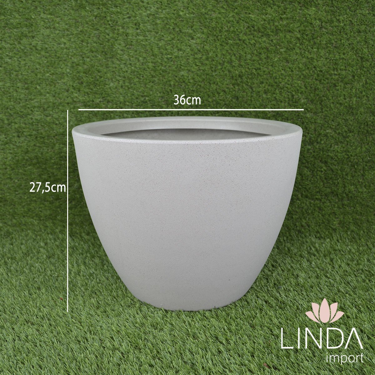 Vaso Cone Baixo 28 Areia 36X27,5CM Aao1004