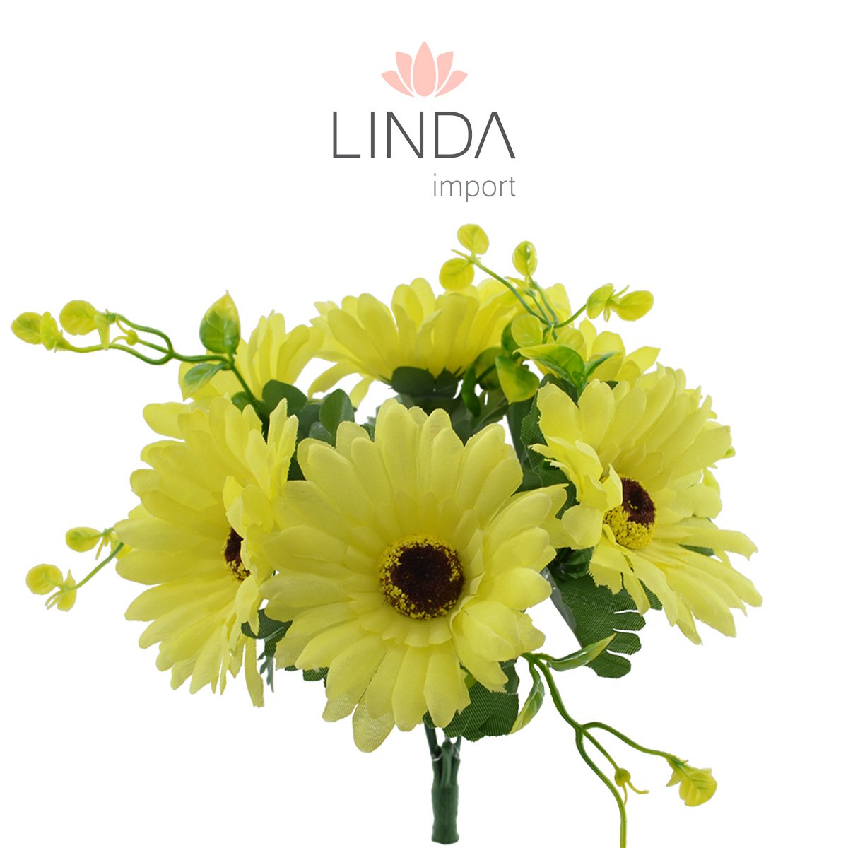 Mini Buque de Gerberas C/6 Galhos 24CM Mix de Cores BG100