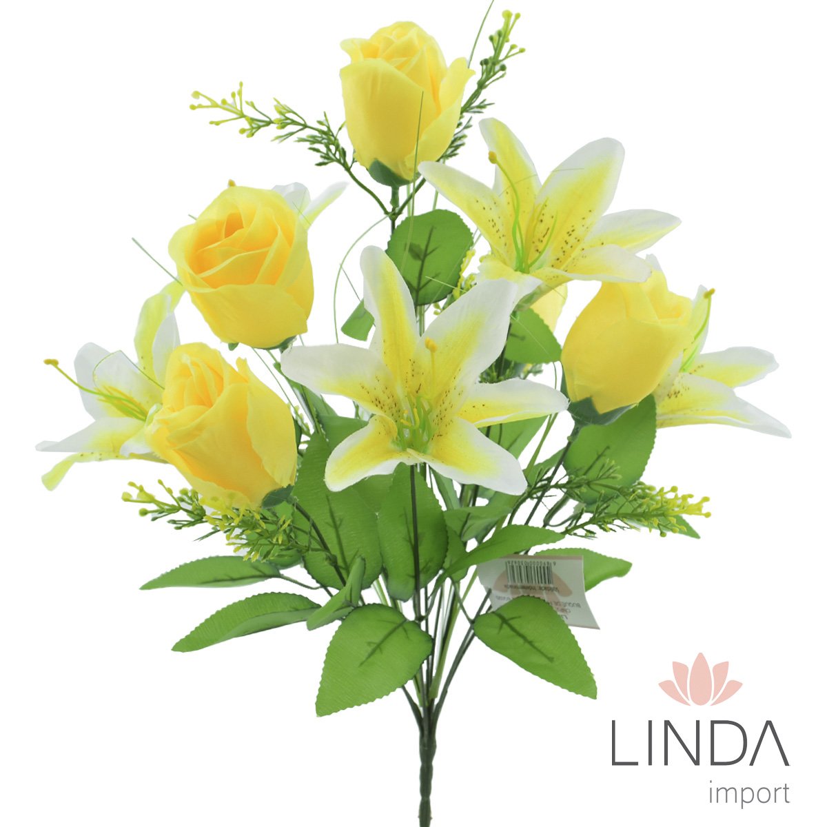 Buquê de Lírios e Rosas C/10 Galhos 45CM Mix de Cores BG105