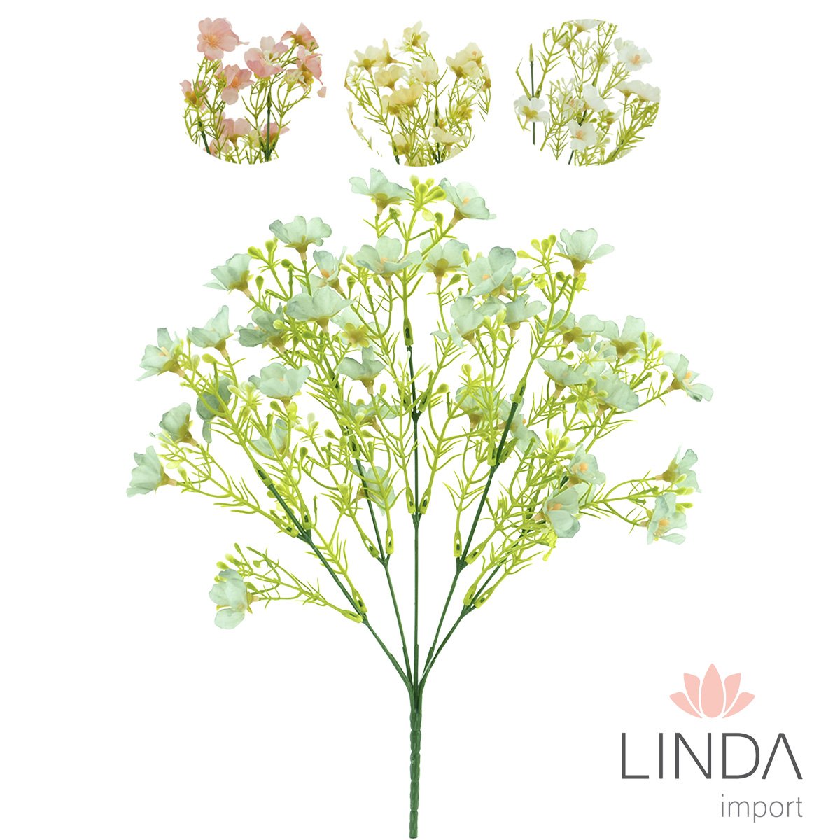 Mini Buquê de Flor C/5 Galhos 33CM Mix de Cores Bi90