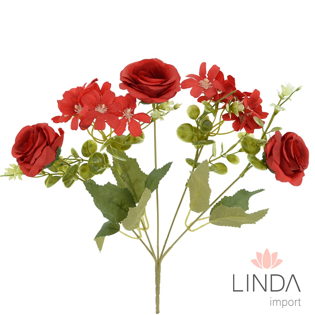 Mini Buquê de Rosas C/5 Galhos 30CM Mix de Cores Bi91