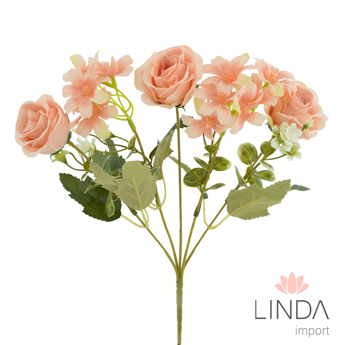 Mini Buquê de Rosas C/5 Galhos 30CM Mix de Cores Bi91