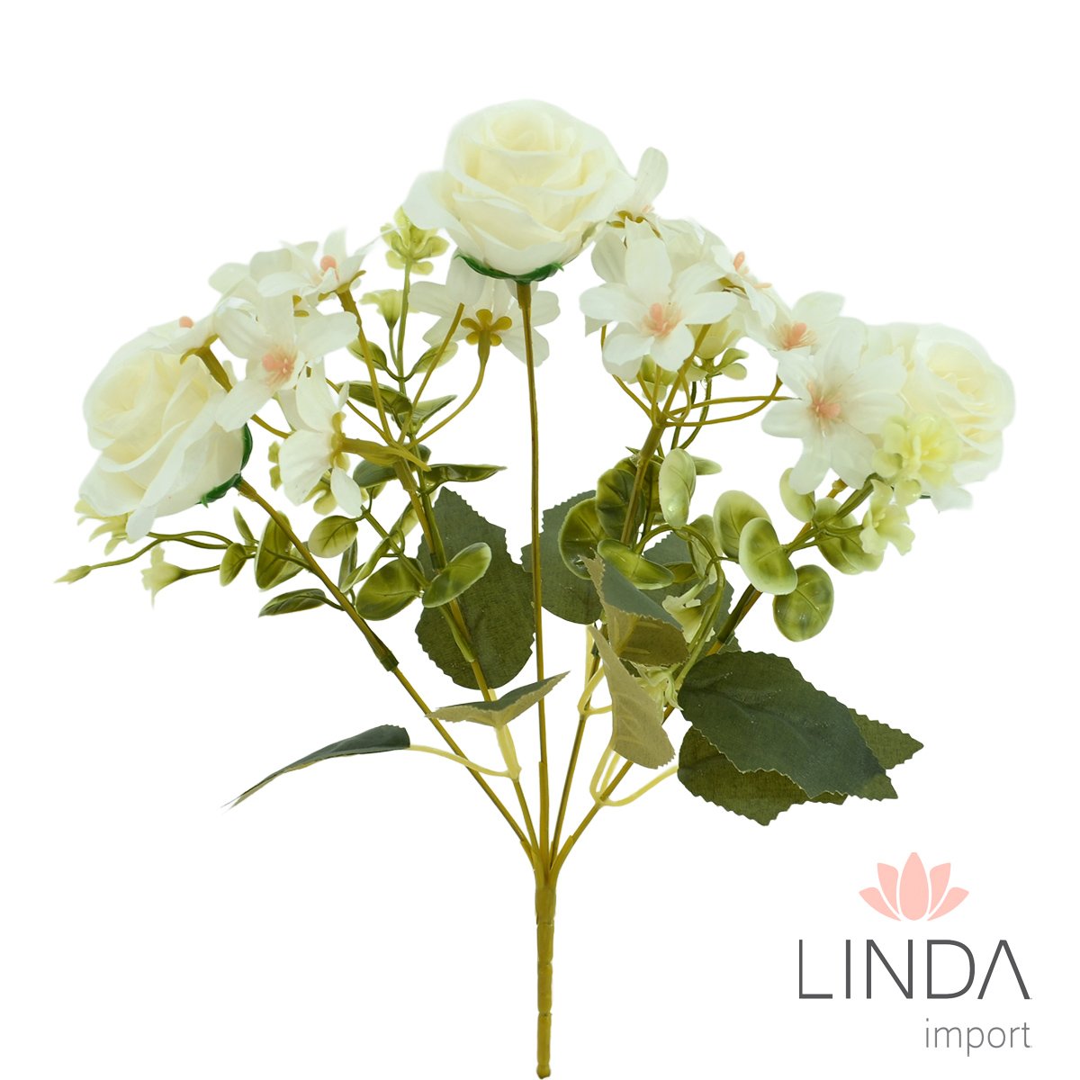 Mini Buquê de Rosas C/5 Galhos 30CM Mix de Cores Bi91