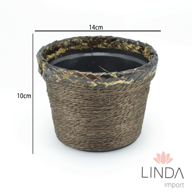 Cachepot de Sisal 14X10 Chocolate La38
