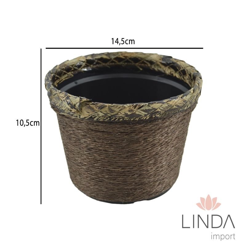 Cachepot de Sisal Chocolate 14,5X10,5 La103