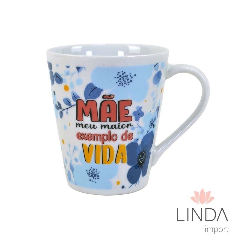Caneca Porcelana Faixa 290ML Mãe Ja19