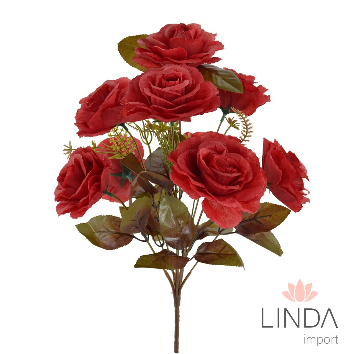Buquê de Rosas C/9 Galhos 38CM Mix de Cores El40