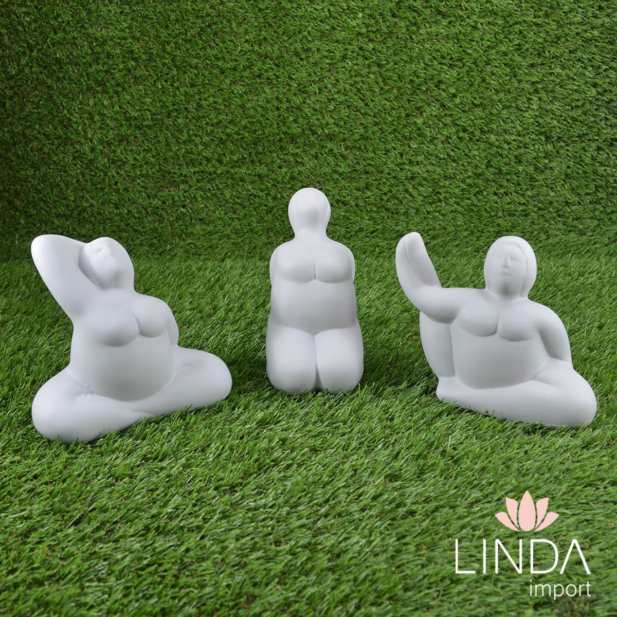 Enfeite Trio de Yoga Tok Cinza HW192