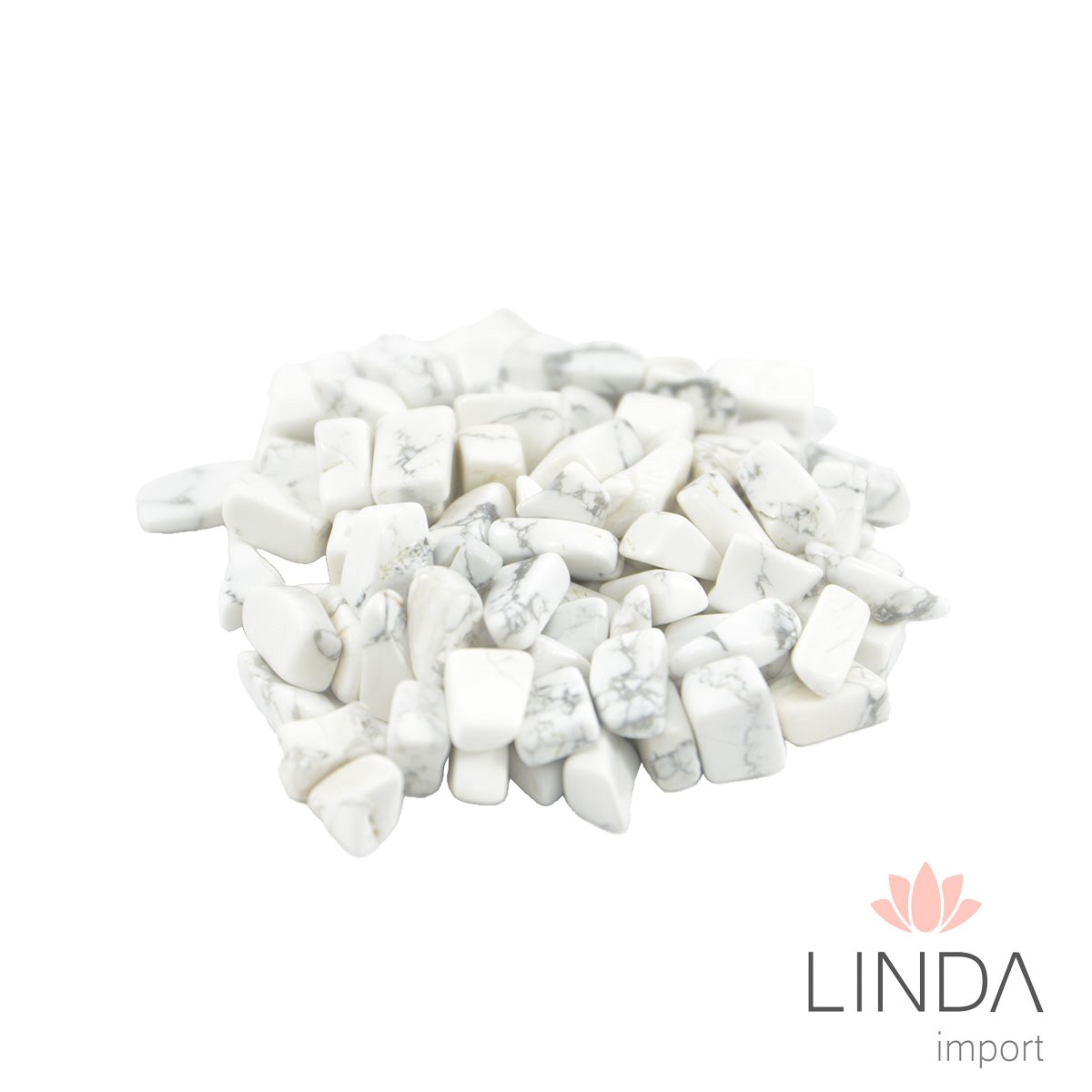Pedra Semi Preciosa Howlita Branca Polida 250G Id03