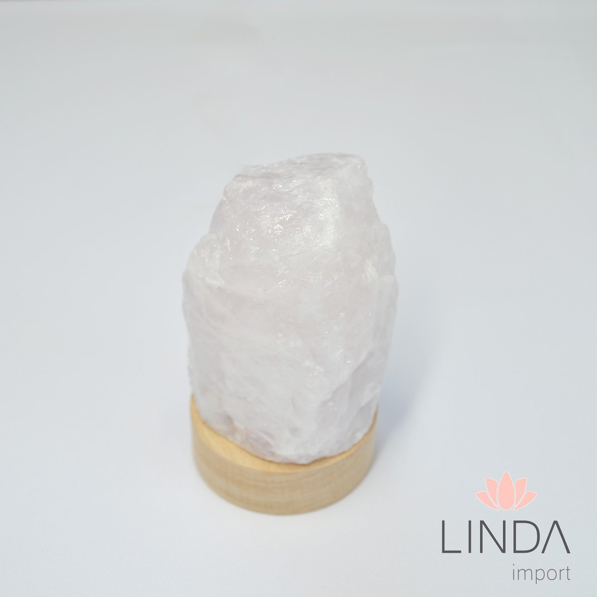 Luminaria Quartzo Rosa Led Branco Id115