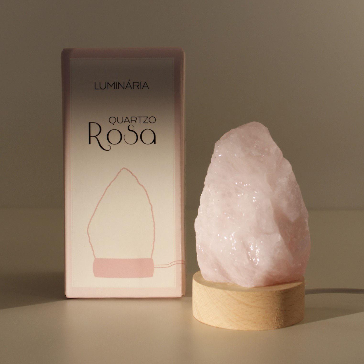 Luminaria Quartzo Rosa Led RGB Id116