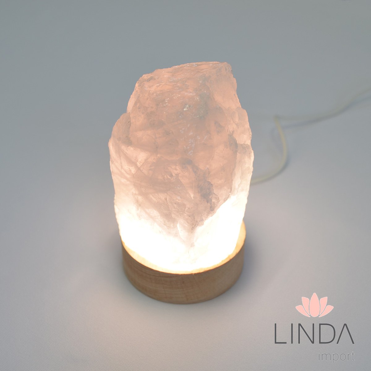 Luminaria Quartzo Rosa Led Branco Id115