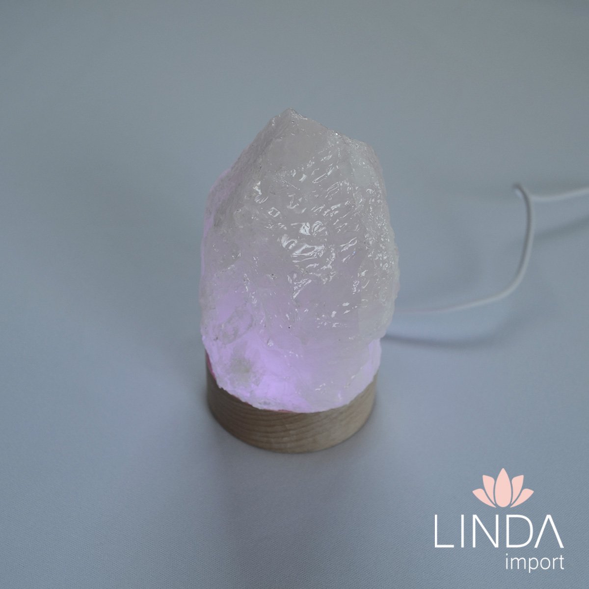 Luminaria Quartzo Rosa Led RGB Id116