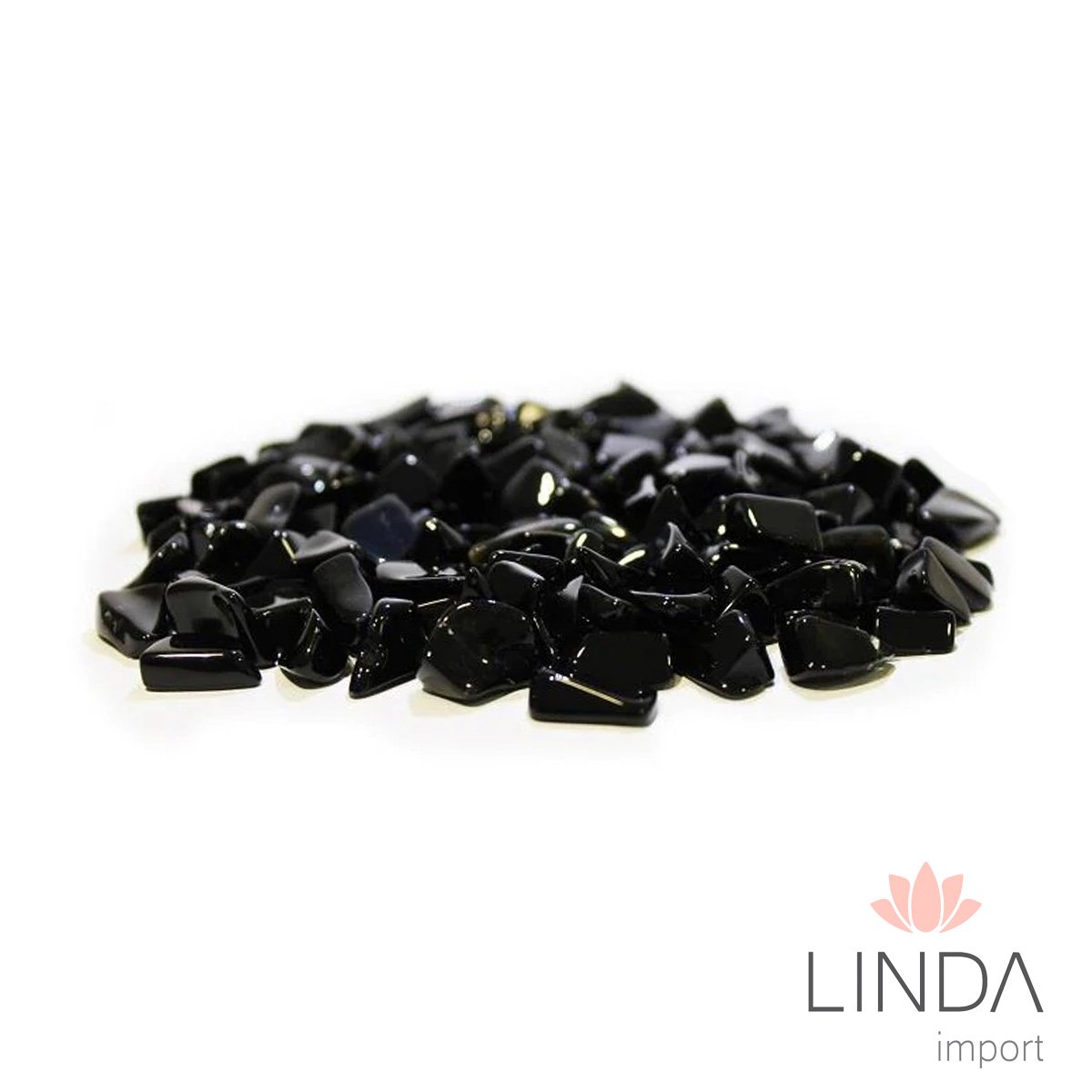 Pedra Semi Preciosa Obsidiana Negra Polida 250G Id15