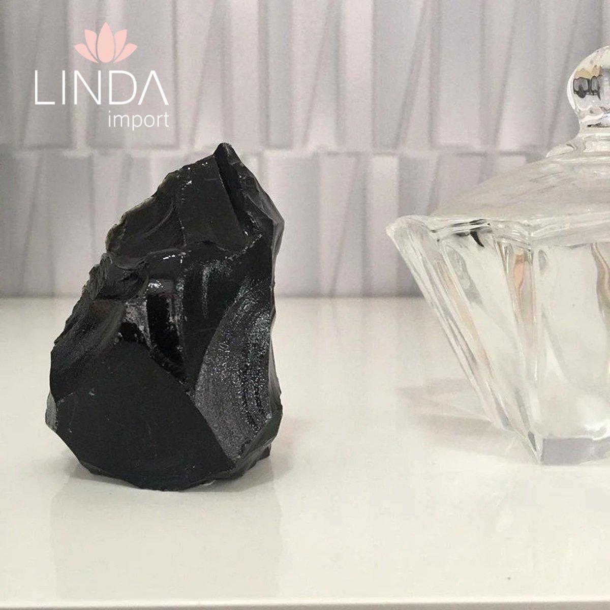 Pedra Bruta Semi Preciosa Obsidiana Preta Id21