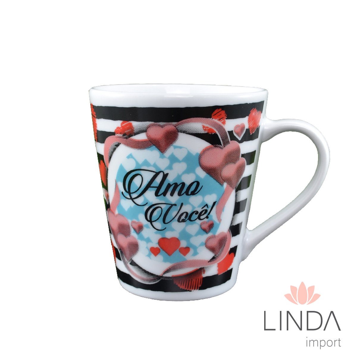 Caneca Porcelana Faixa 290ML Namorados Ja06