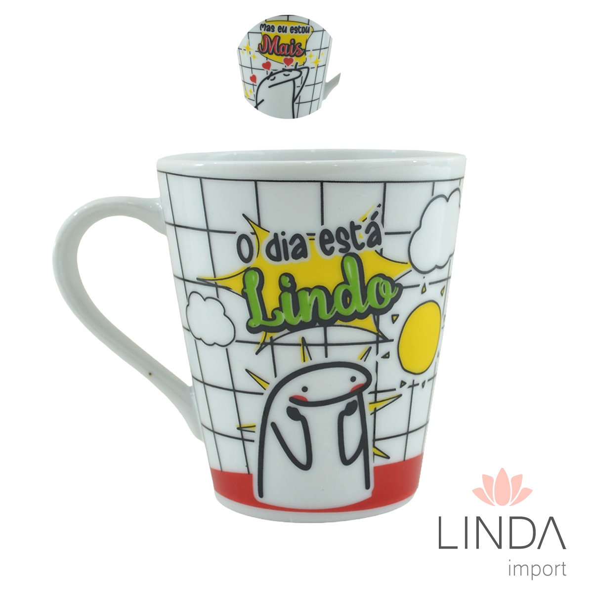 Caneca Porcelana Faixa 290ML Flork Frases Ja08