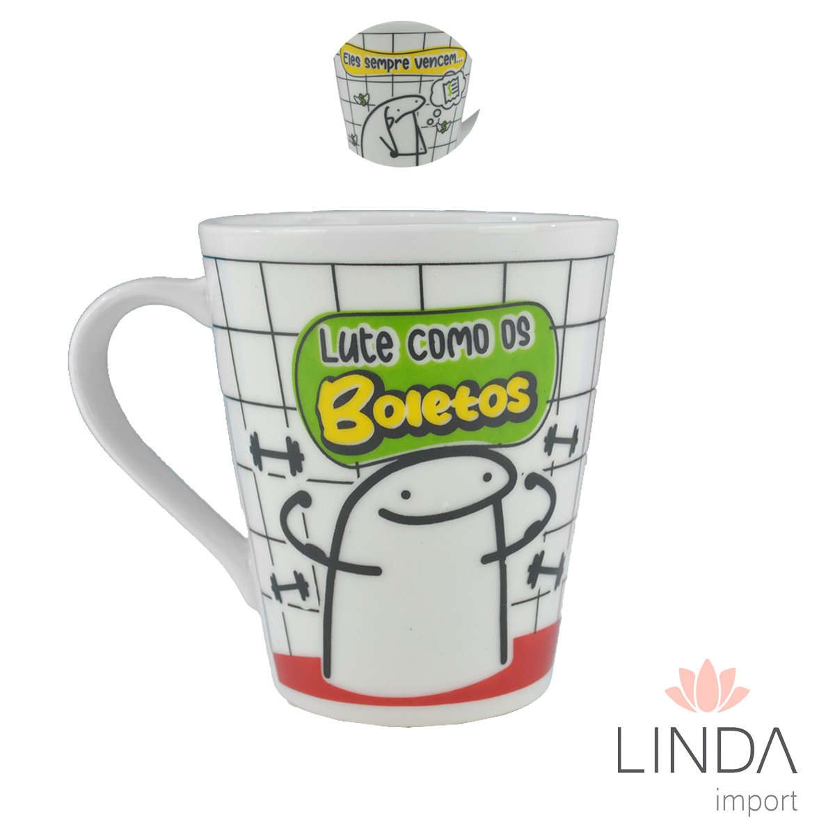 Caneca Porcelana Faixa 290ML Flork Frases Ja08