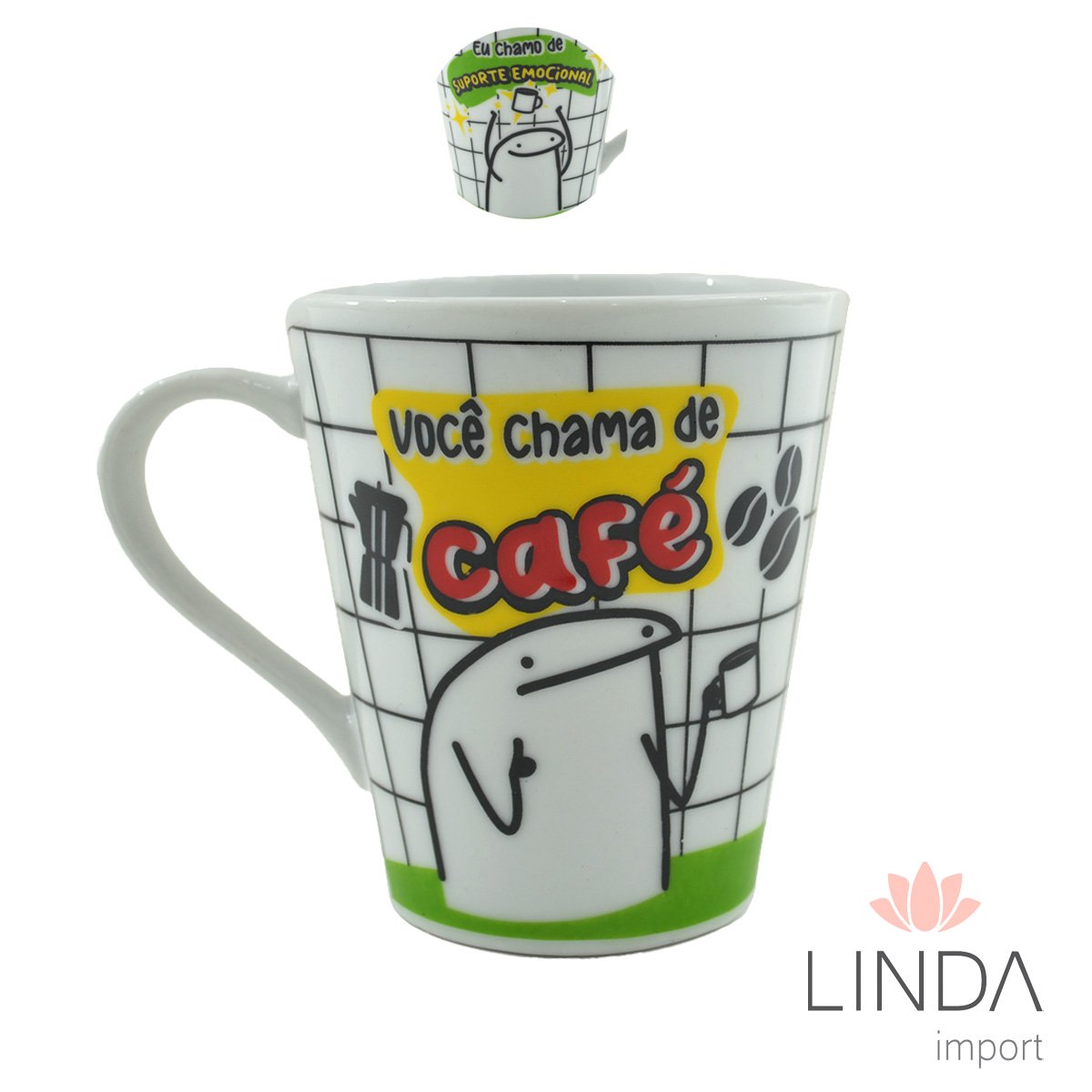 Caneca Porcelana Faixa 290ML Flork Frases Ja08