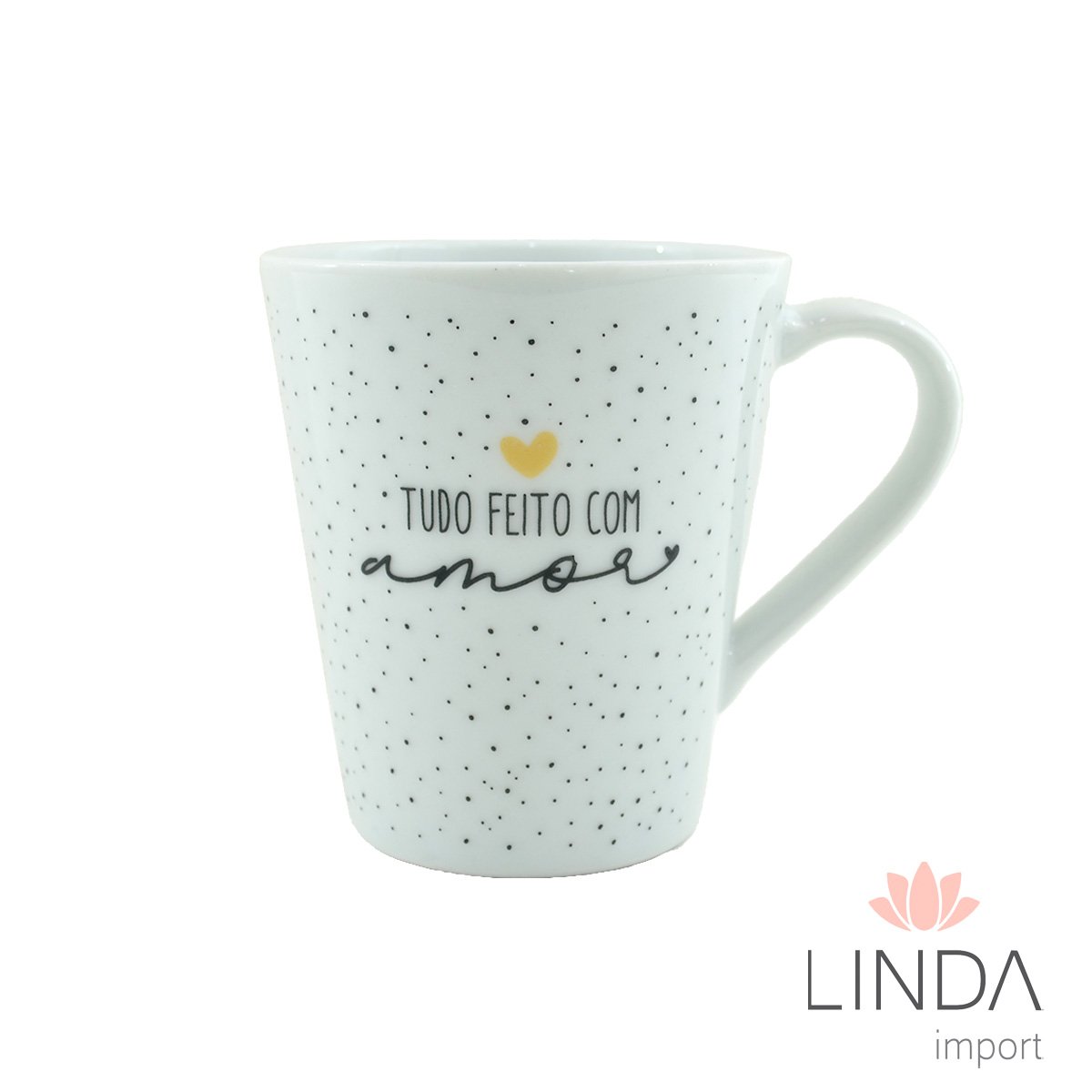 Caneca Porcelana Tulipa Faixa 290ML Gratidão Ja10