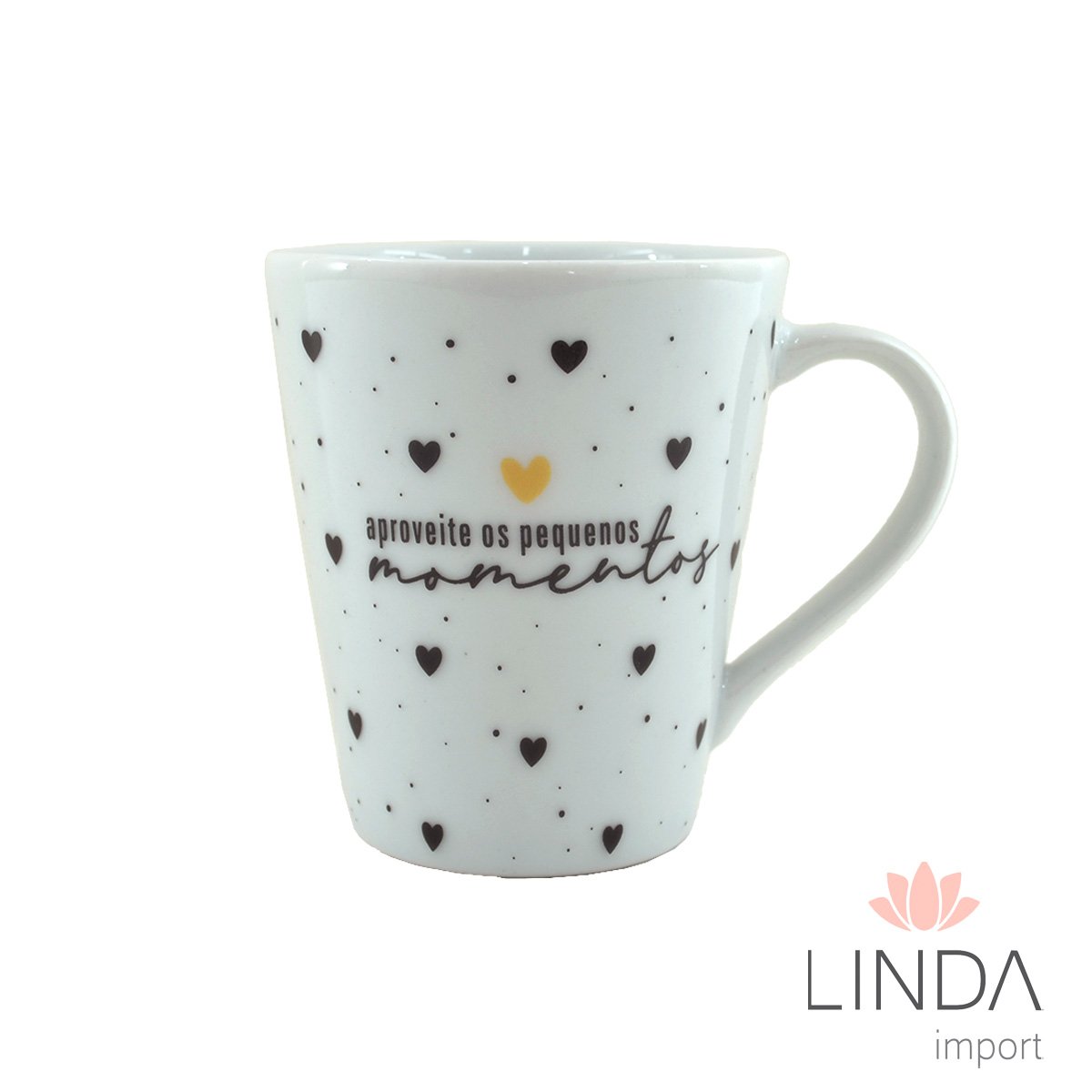 Caneca Porcelana Tulipa Faixa 290ML Gratidão Ja10