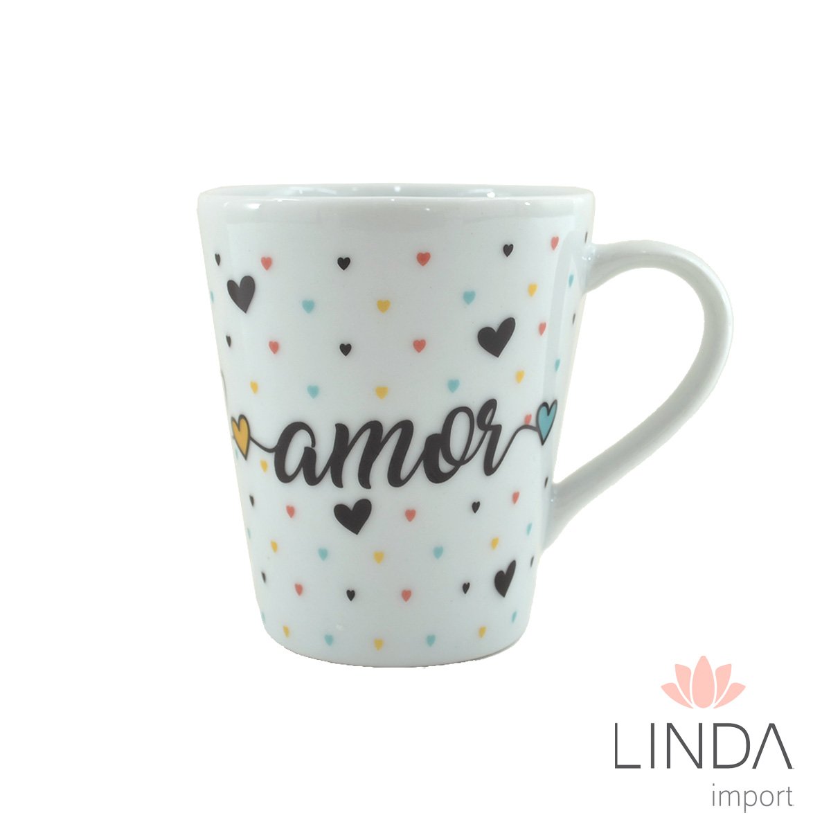 Caneca Porcelana Tulipa Faixa 290ML Gratidão Ja10