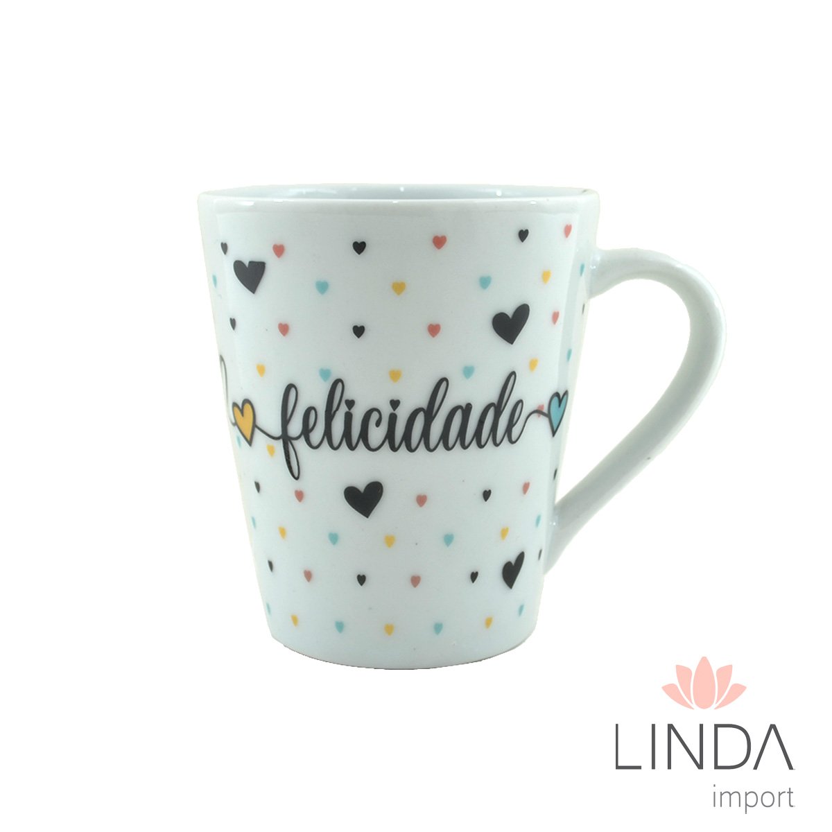 Caneca Porcelana Tulipa Faixa 290ML Gratidão Ja10