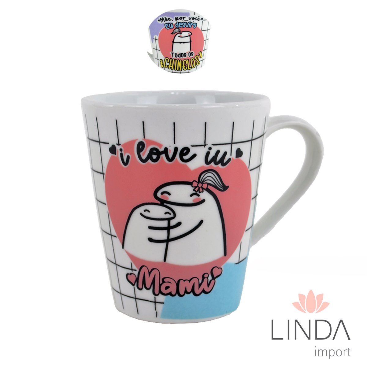 Caneca Porcelana Faixa 290ML Flork Mãe Ja15