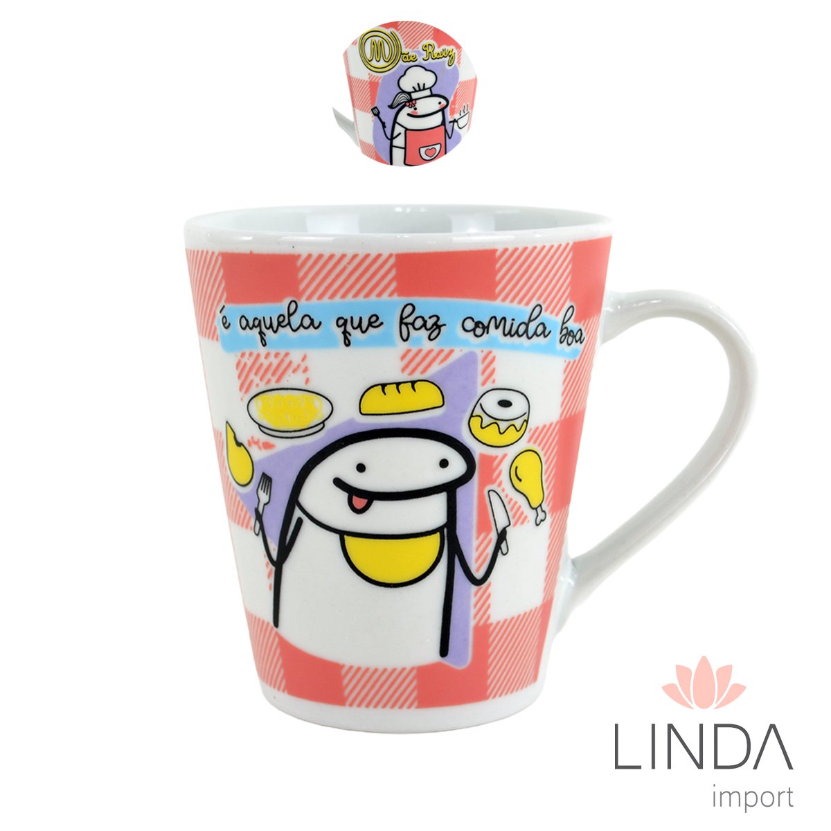 Caneca Porcelana Faixa 290ML Flork Mãe Ja15