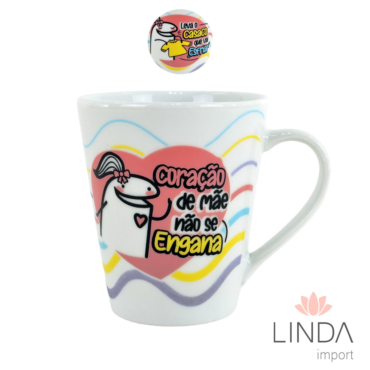 Caneca Porcelana Faixa 290ML Flork Mãe Ja15