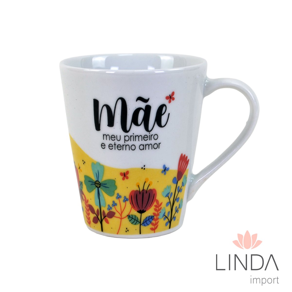 Caneca Porcelana Faixa 290ML Mãe Ja19
