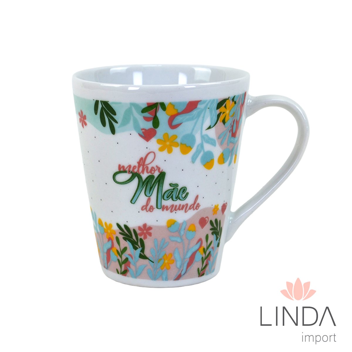 Caneca Porcelana Faixa 290ML Mãe Ja19
