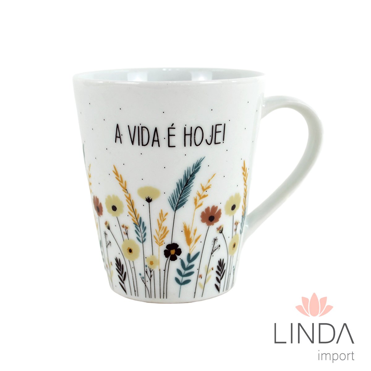 Caneca Porcelana Faixa 290ML Primavera Ja22