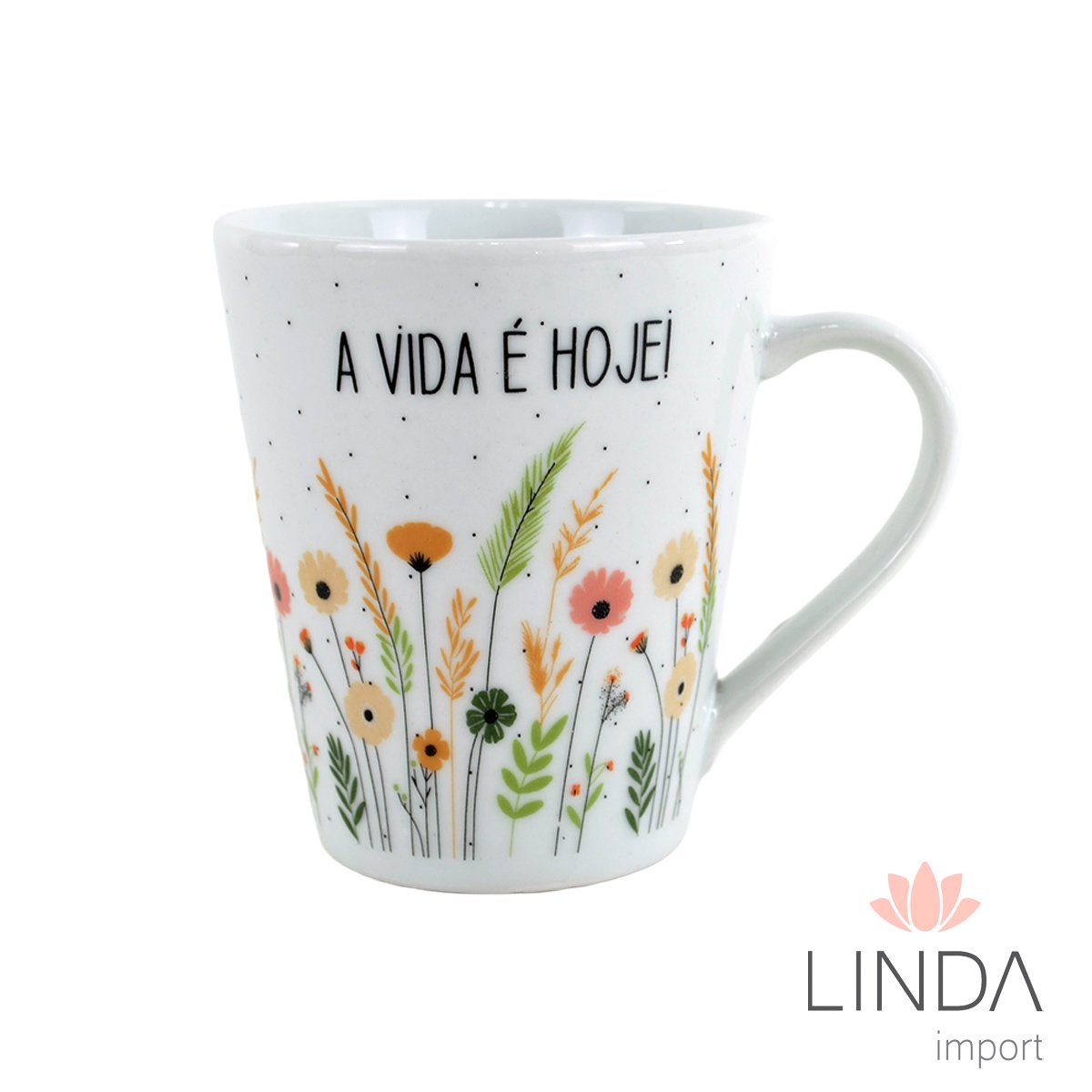 Caneca Porcelana Faixa 290ML Primavera Ja22