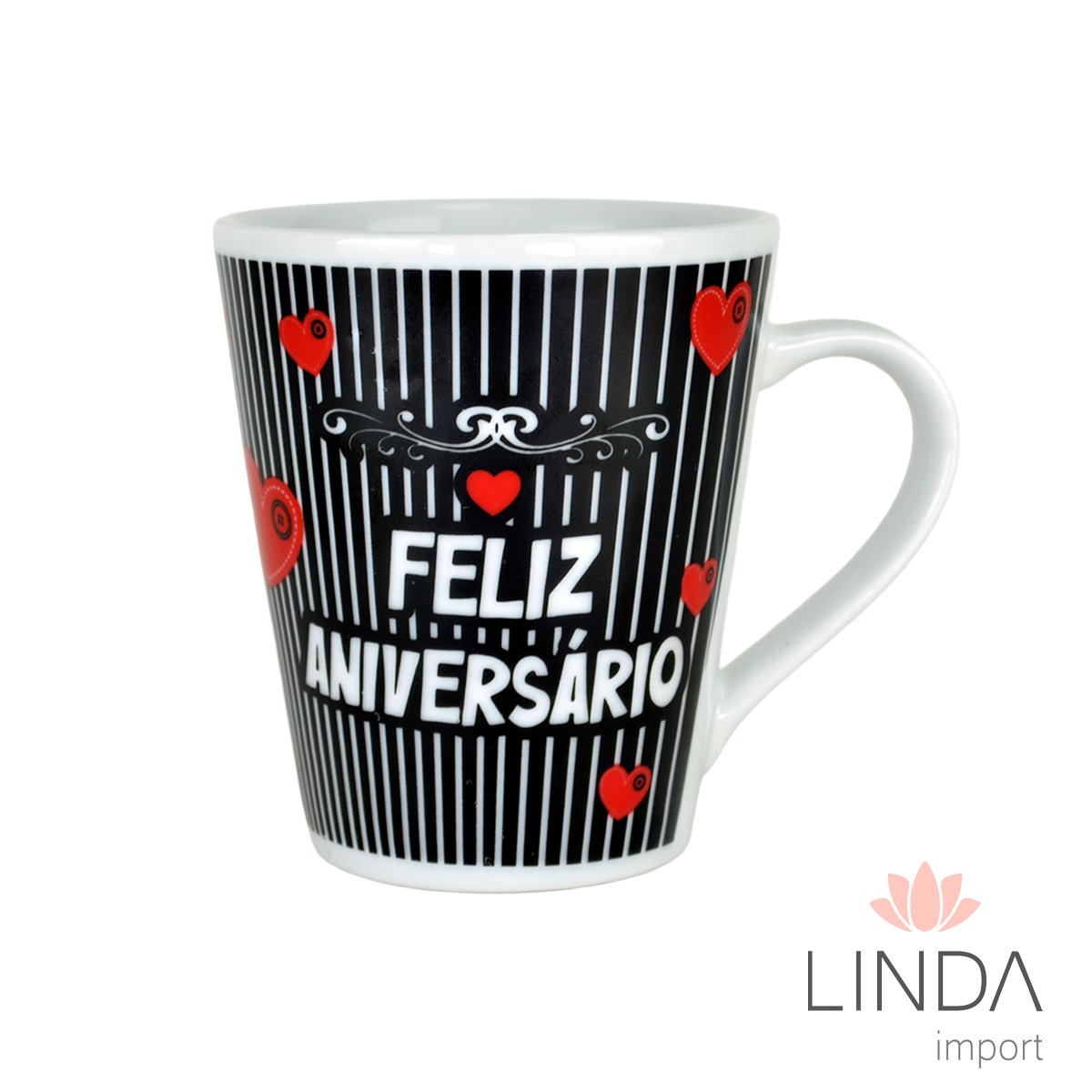 Caneca Porcelana Faixa 290ML Aniversário Ja23