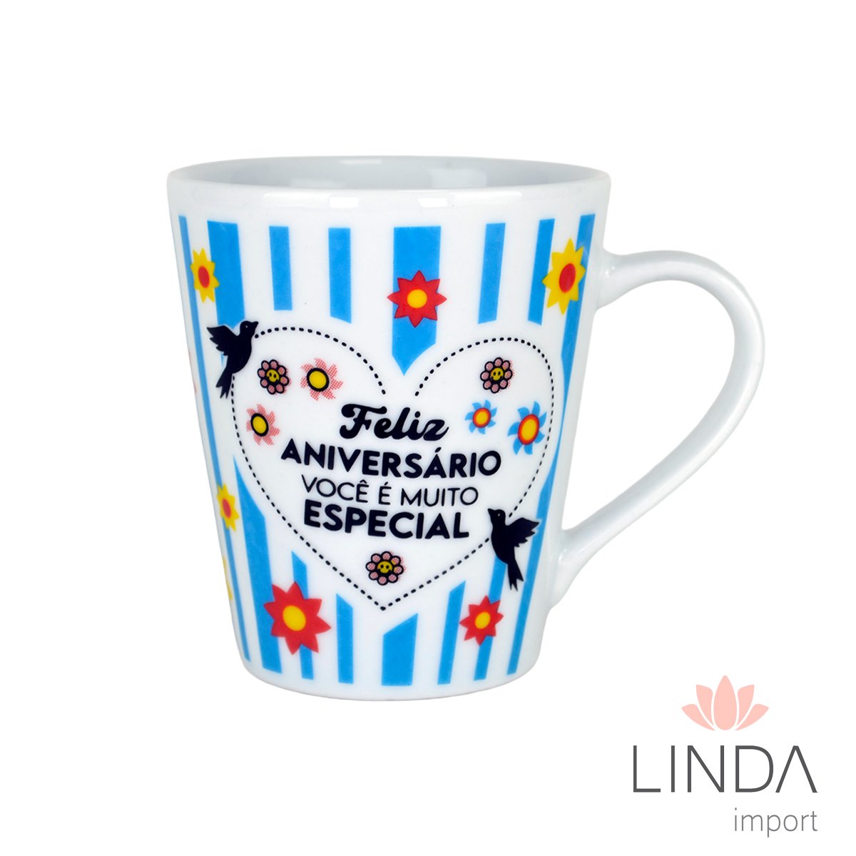 Caneca Porcelana Faixa 290ML Aniversário Ja23