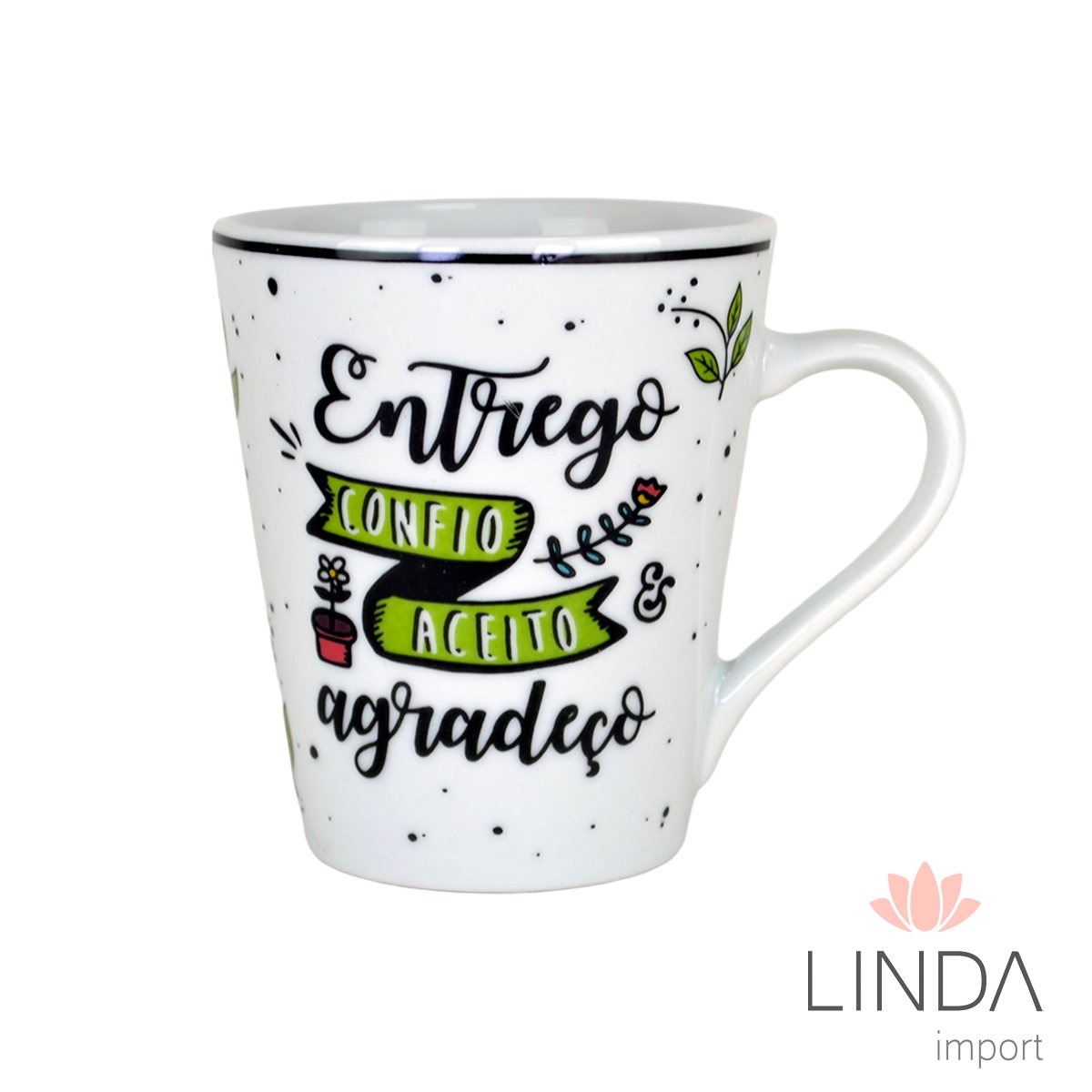 Caneca Porcelana Faixa 290ML Motivação Ja26