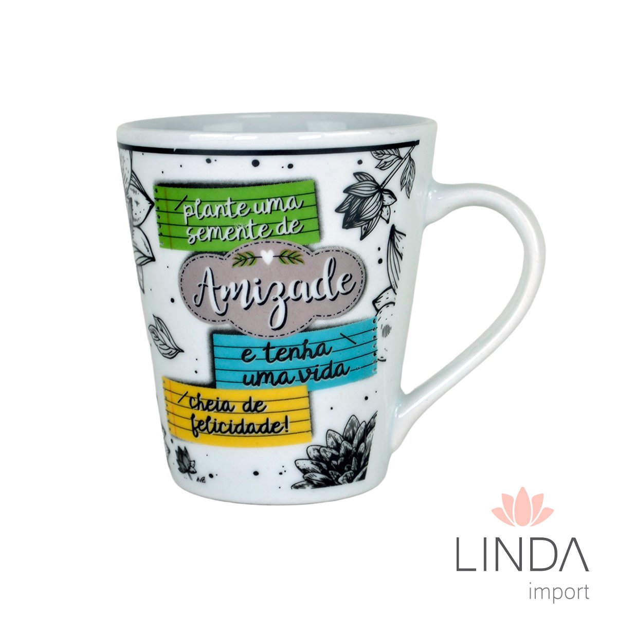 Caneca Porcelana Faixa 290ML Motivação Ja26