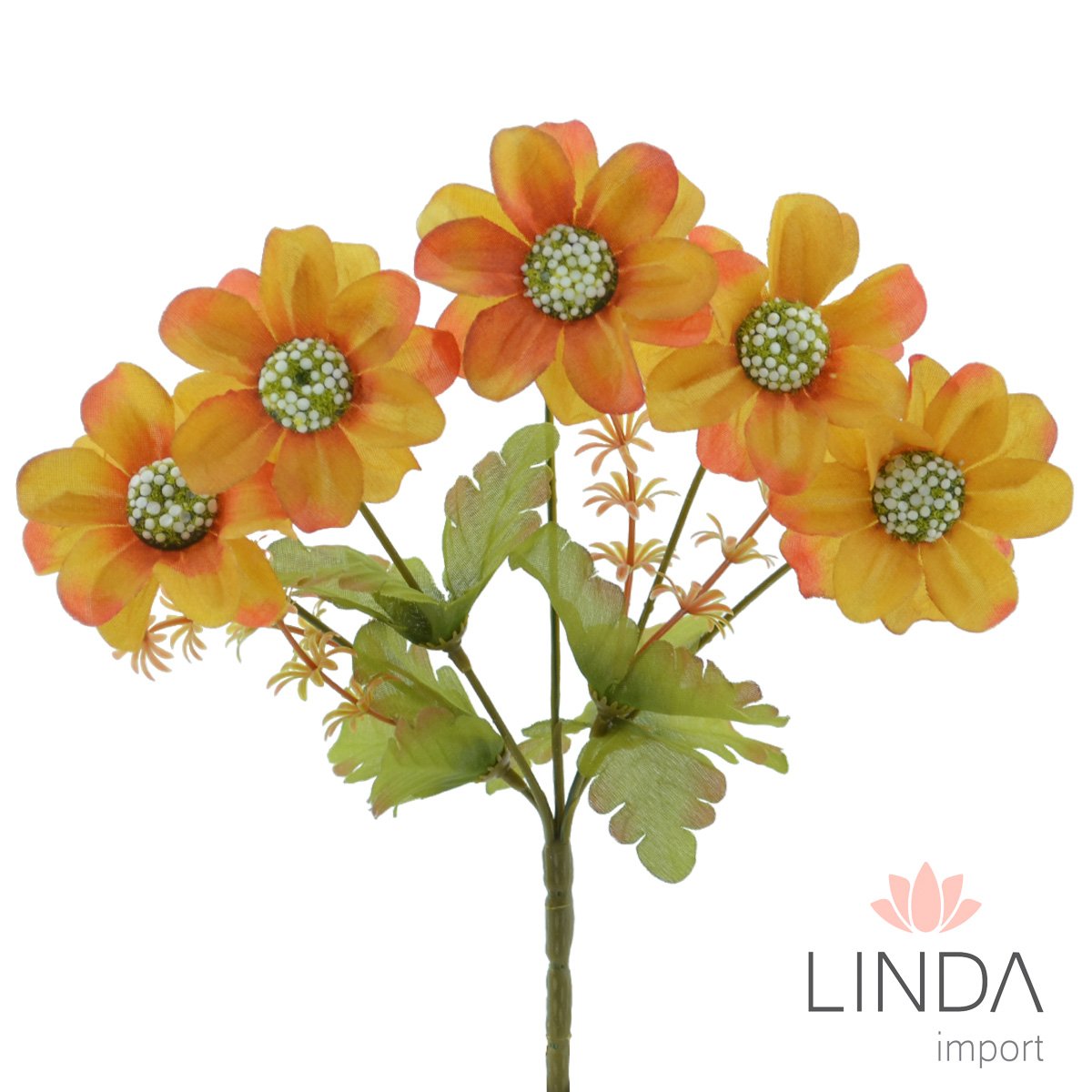 Mini Buquê de Flores C/5 Galhos 30CM Mix de Cores JN17