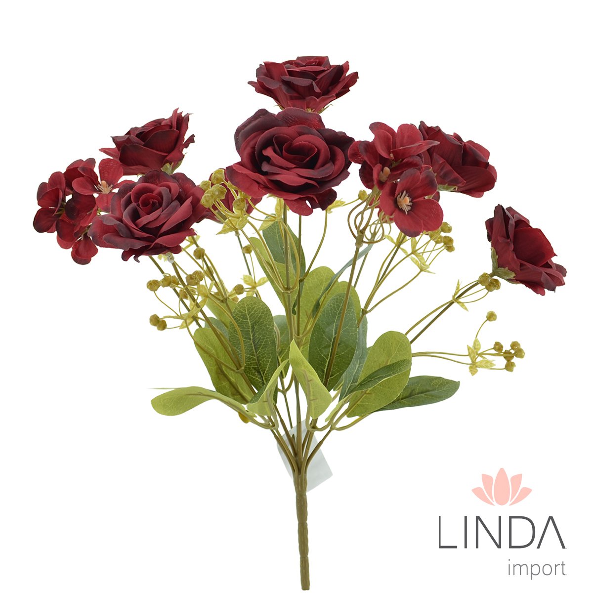 Buquê de Rosas C/10 Galhos Mix de Cores 41CM JN07