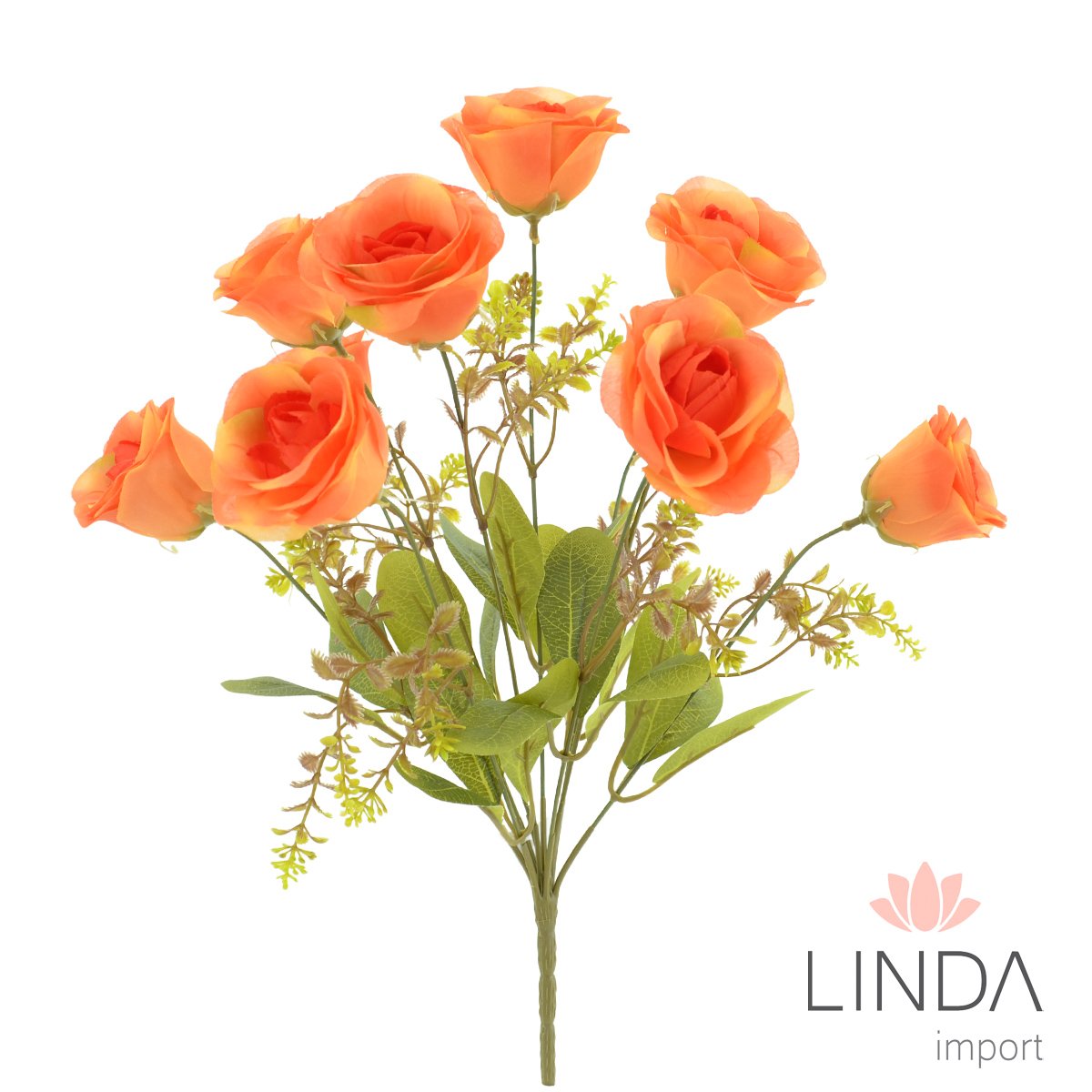 Buquê de Rosas Botão C/10 Galhos 44CM Mix de Cores JN08
