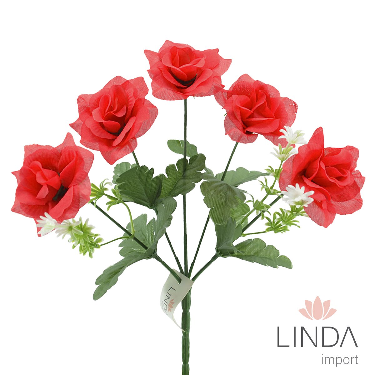 Mini Buquê de Rosas C/5 Galhos 30CM Mix de Cores JN10